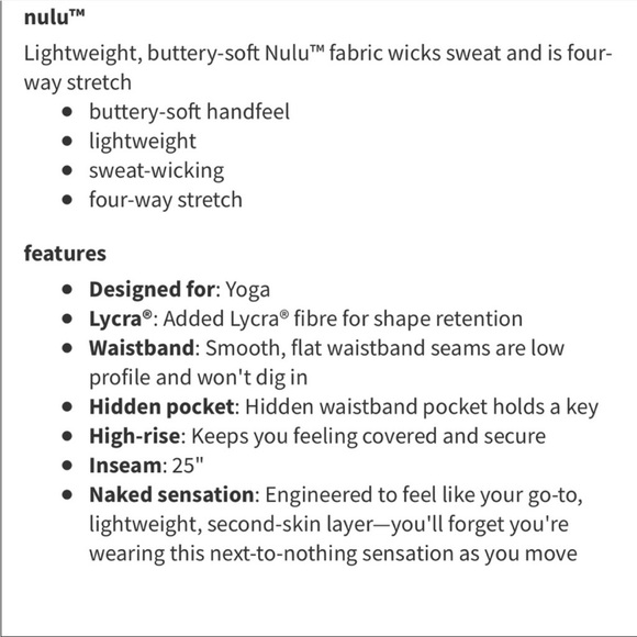 NWT Lululemon High Rise Align Pant 25" Black Size 4 - Picture 13 of 13